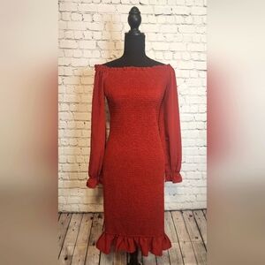 Baltic Born Midi Dress Large Red